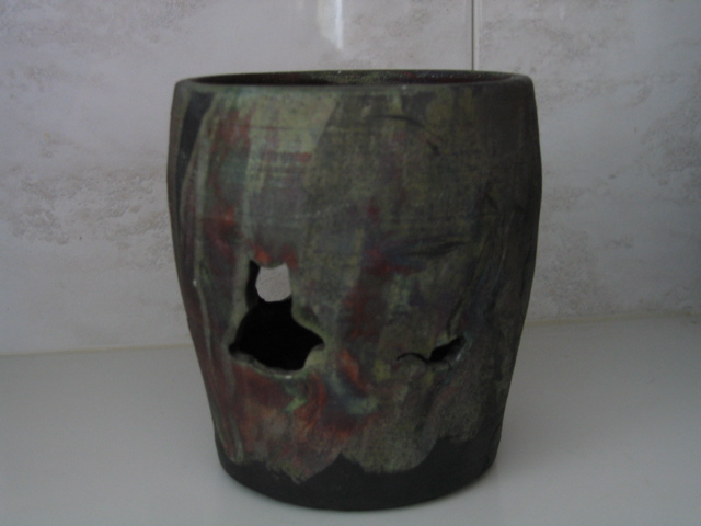 Raku cat container - 3